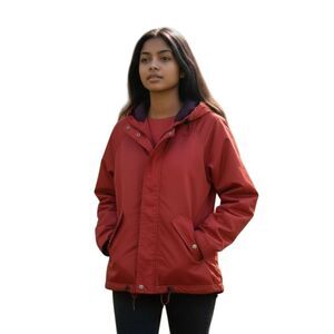 Vintage Gap Varsity Classic Oversized Full Zip Hooded Jacket in Red Size Small